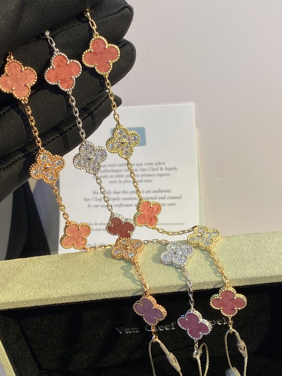 Van Cleef & Arpels Alhambra Pink Enamel Bracelet